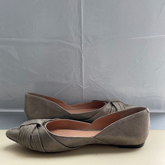 Sigerson Morrison Gold Metallic Bow Leather Flats - Picture 7 of 11